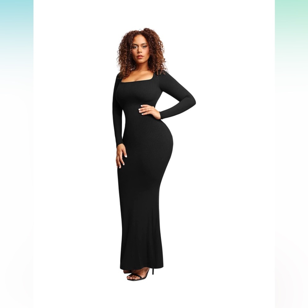NWT Popilush Black Bodycon Shaping Maxi Dress